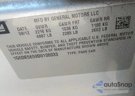 2013 Cadillac Cts Luxury from USA, damaged, VIN 1G6DE5E59D0108033